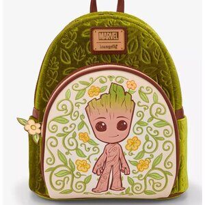 Loungefly Marvel Guardians of The Galaxy Groot Floral Velvet Mini Backpack NWT